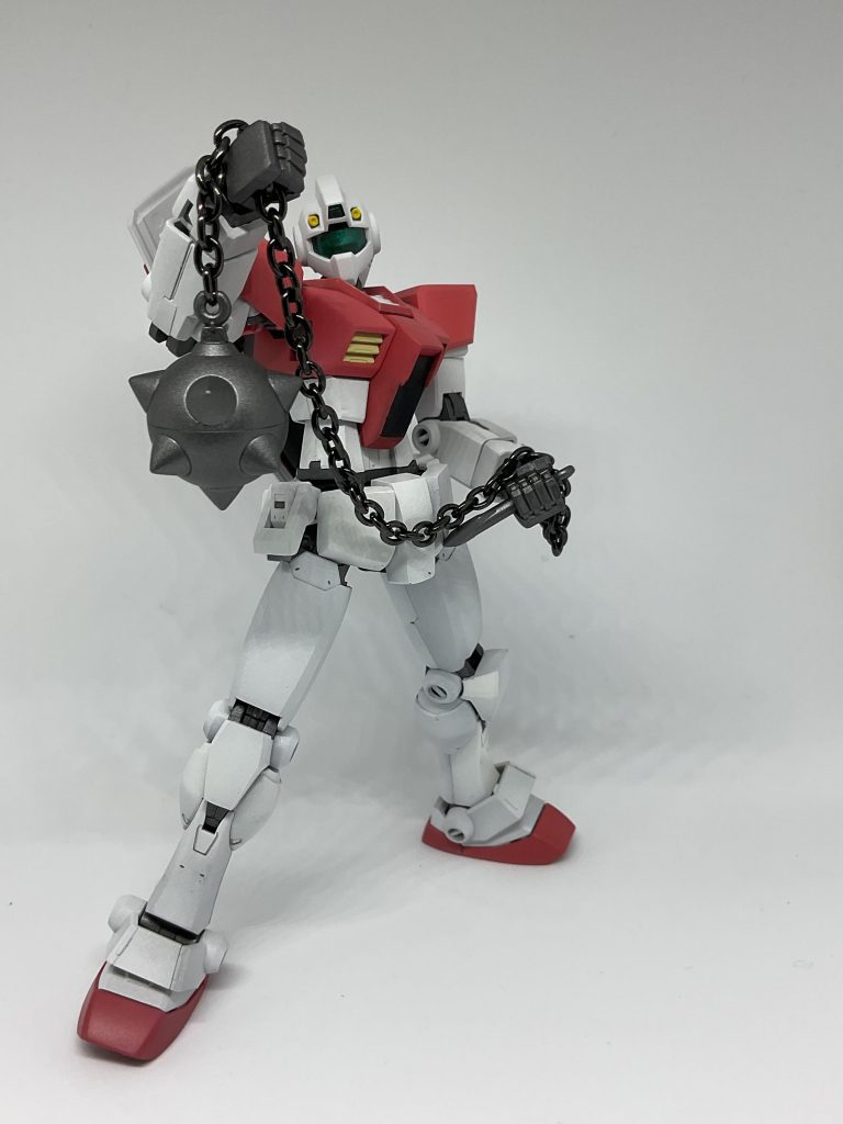 余っていたガンダムハンマーも一緒に塗りましたとても力強いですね