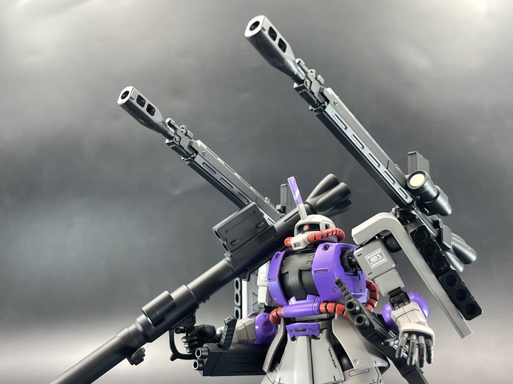 武装1:長距離キャノン×2対艦砲逆さにして切って貼ってバズーカの後ろをつけてキャノンらしさを出してみました。