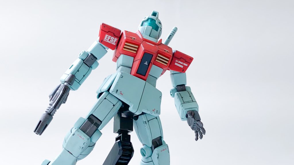 HGUCジムを簡単筆塗り部分塗装で仕上げました–2枚目/制作者：@praZo001