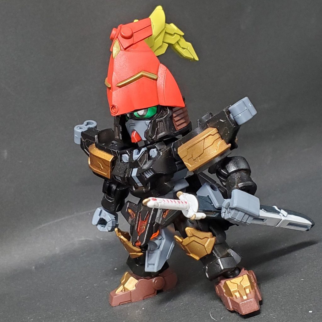 「官兵衛ブラックトールギス」モチーフ「黒田官兵衛」トールギス ウェルシチュードがHYOGOにやって来る以前、ムシャワールドにいた頃の姿。信長ガンダムエピオンに仕え軍師として活躍していた。