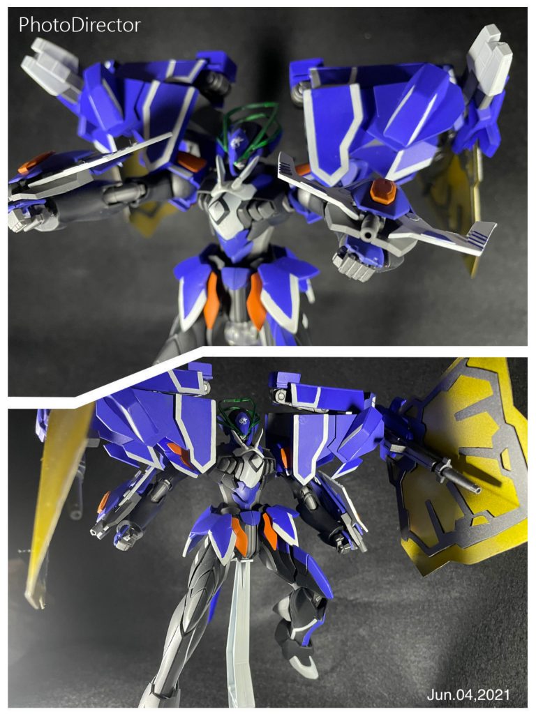 【ボルト・ファランクス】本家は左右合わせて24連装の収束、拡散が可能なボウガンだが本機においては弧状のビームを発射する左右16連装の射撃武器になっている。また、ビームシールドを発生させることも出来る。【ツインドッズキャノンBH】大型シールド背面に装備された兵装。本家と比べて威力の落ちたボルト・ファランクスの火力を補うために装備された。【胸部ビームバスター】機体胸部中央にある兵装。オリジナルのゼイドラではグリーンのクリアパーツで構成されているがカラーリングの再現に加え偽装のために塗装が施されている。GPDでこの兵装を使用すると塗装が剥がれる。