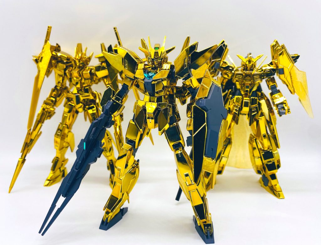 今回のアースリィで、限定金メッキガンプラが3体目となりました!他にもバルバトスや、スタービルドストライク、ビルドバーニングガンダムも金メッキ仕様があるらしいので、安く売ってたら買いたいですね!ではでは👋