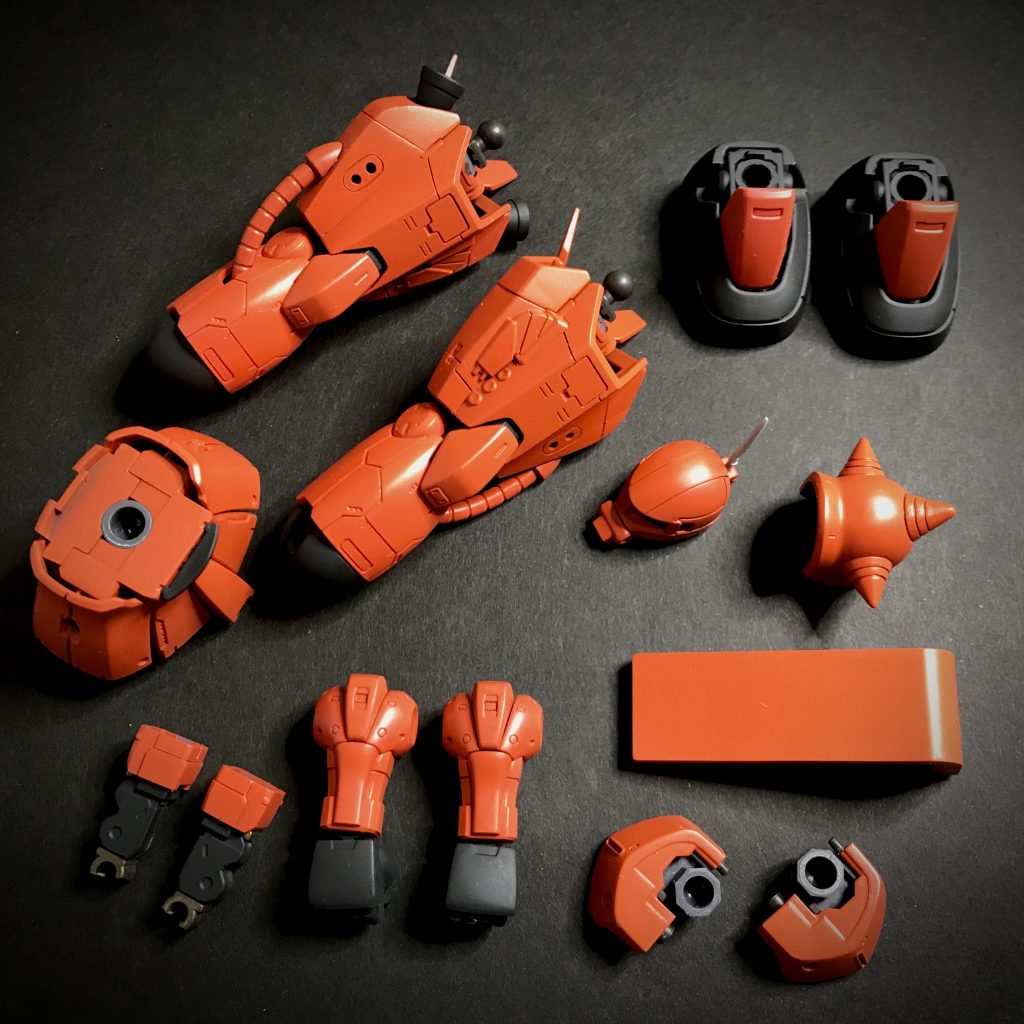 塗装は毎度お馴染みのファレホ。メインのオレンジはゲームカラーのホットオレンジです。