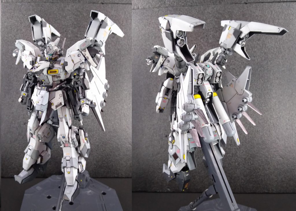 バックパックの一部パーツを外した簡易形態です。この形態では重力下での飛行が出来ない設定です。