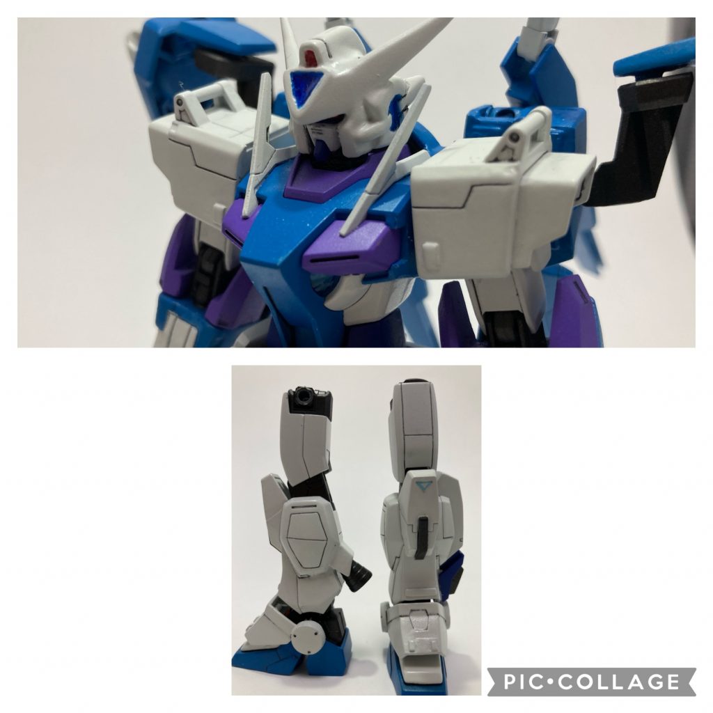 スジボリにもチャレンジしてみました！いろいろな人のを見ていると特に深く考えずに引いているというのをよく見たのですが、デザインを失敗すれば直すのが面倒なのでGUNSTAの先人達のデザインを参考にさせてもらいました❗見たことある形だという人もいるかも？プラ板のディテールも同じような感じです😊