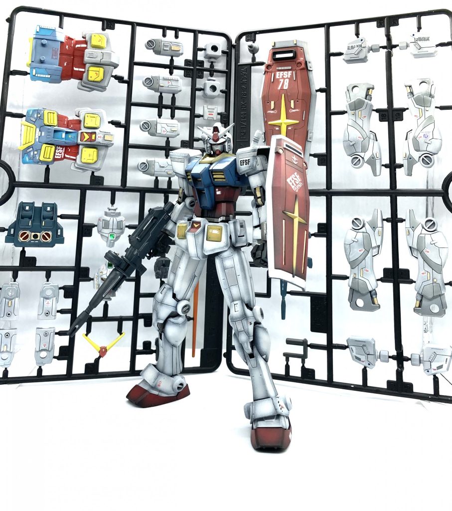 FGガンダムを組み立てずに塗装、デカール貼り付け。ほぼエアブラシで塗装しましたが地獄作業でした(´°̥̥̥̥̥̥̥̥ω°̥̥̥̥̥̥̥̥｀)