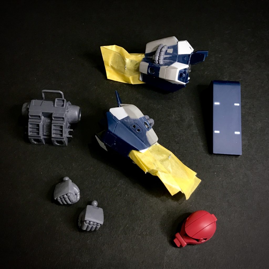 頭部アンテナ以外の改造箇所は写真が全て。思った以上に脚部は時間を要してしまいました。