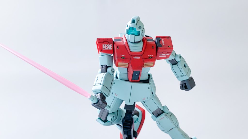 HGUCジムを簡単筆塗り部分塗装で仕上げました–5枚目/制作者：@praZo001