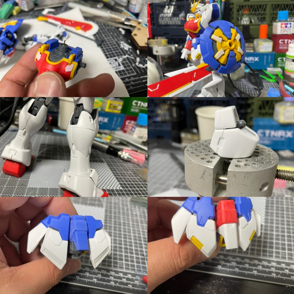 ディテールアップ。主にマイナスディテール入れてます。プラ板は面を増やすために貼ってます。