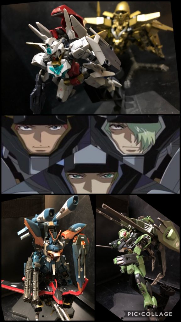 オルガ「居たぜ！ターゲット！ヤツらだ。」シャニ「なんだよアレ？弱そうじゃん。」クロト「ヒャハハ！んじゃ、ちゃっちゃとやっちゃおうぜ。」ヒロト「来たぞ！！撃ってきた。散開しろ！」カザミ「うおお！！」オルガ「なんだよ、避けやがった！」クロト「下手くそおー！当たんねえでやんの。」オルガ「うるせえッ！」シャニ「アイツら、思ったより楽しそうじゃん。」クロト「遊んでやろうぜっ！アハハ滅殺！」カザミ「来やがった！！」ヒロト「カザミ！レイダーガンダムを頼む。俺は奴らを撹乱する。」カザミ「おおよ！任せとけ！」クロト「へーっ、キミ、ボクの相手してくれるのお？ハハっ！その金ピカのバカみたいな機体、バラバラにしてあげるよお〜っ！」カザミ「なんだと！？お前らにバカって言われたくねえぜ！」クロト「アハハっ！なんだか知らねえが滅殺ー！！」カザミ「させるかよおー！」