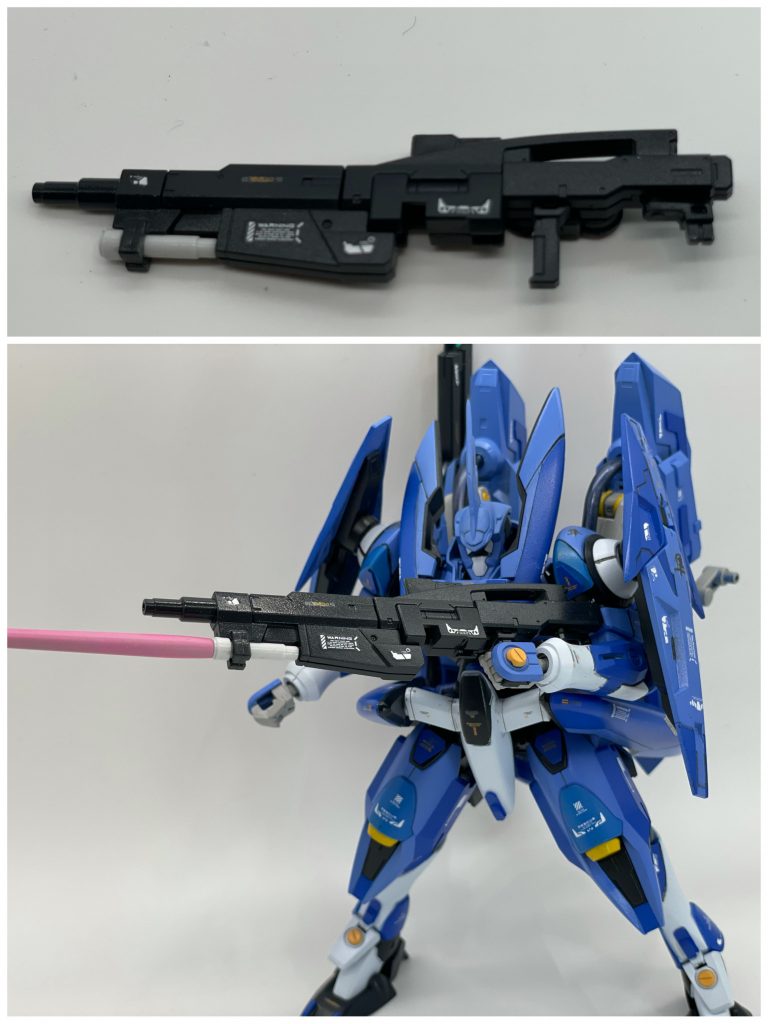 ライフルはバックパックに着けるミキシングのみであまりいじりませんでした(≧▽≦)ゞアドヴァンスジンクスのサーベル付きのバレルはやはりカッコいいですよね🎶完璧なデザイン(*´艸`)