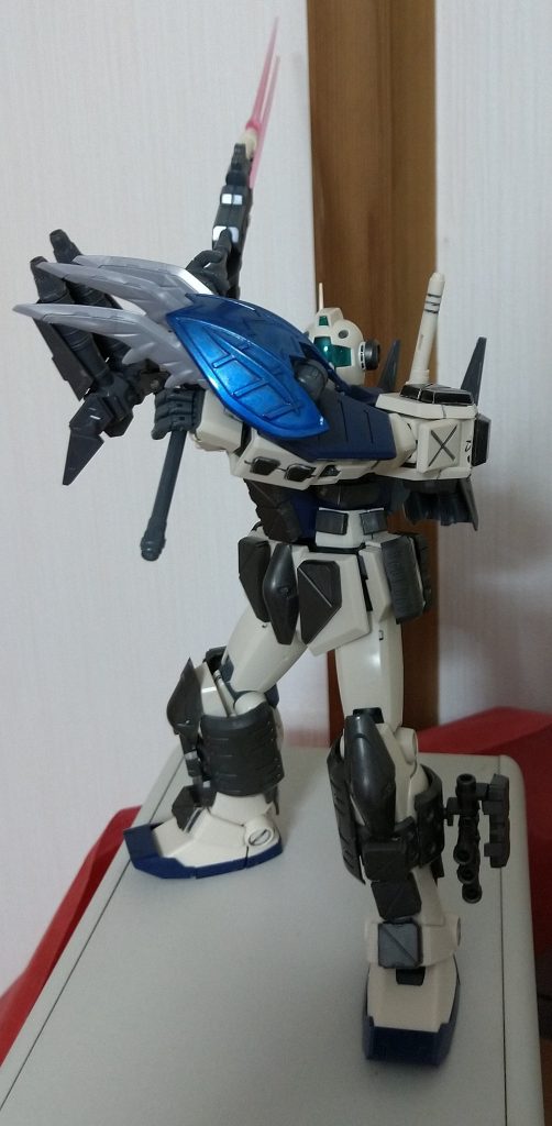 あとは、セミストライカーから引き継いだビームスピアとビームサーベルも装備しています。今回はこれで終わろうとおもいます。最後まで見ていただきありがとうございます!