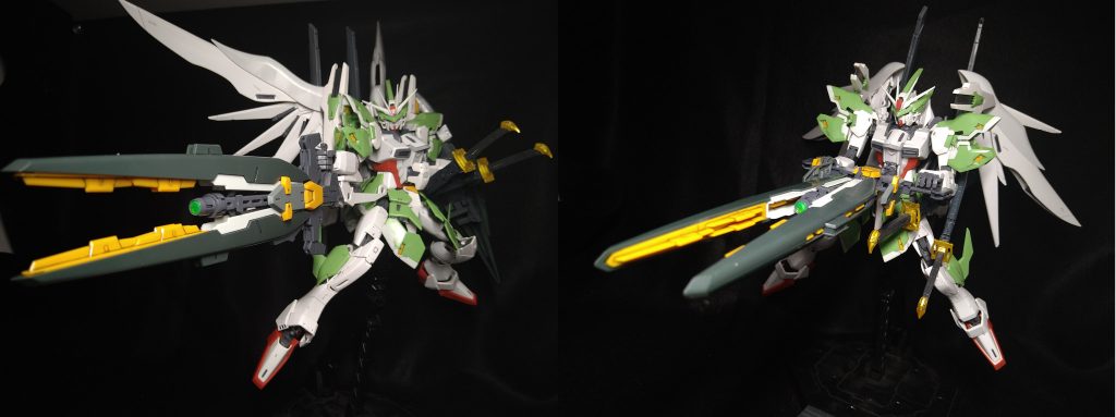 大口径ビームライフル高威力のビームライフルで腹部にドッキングさせることで収束メガビーム砲として使用可能