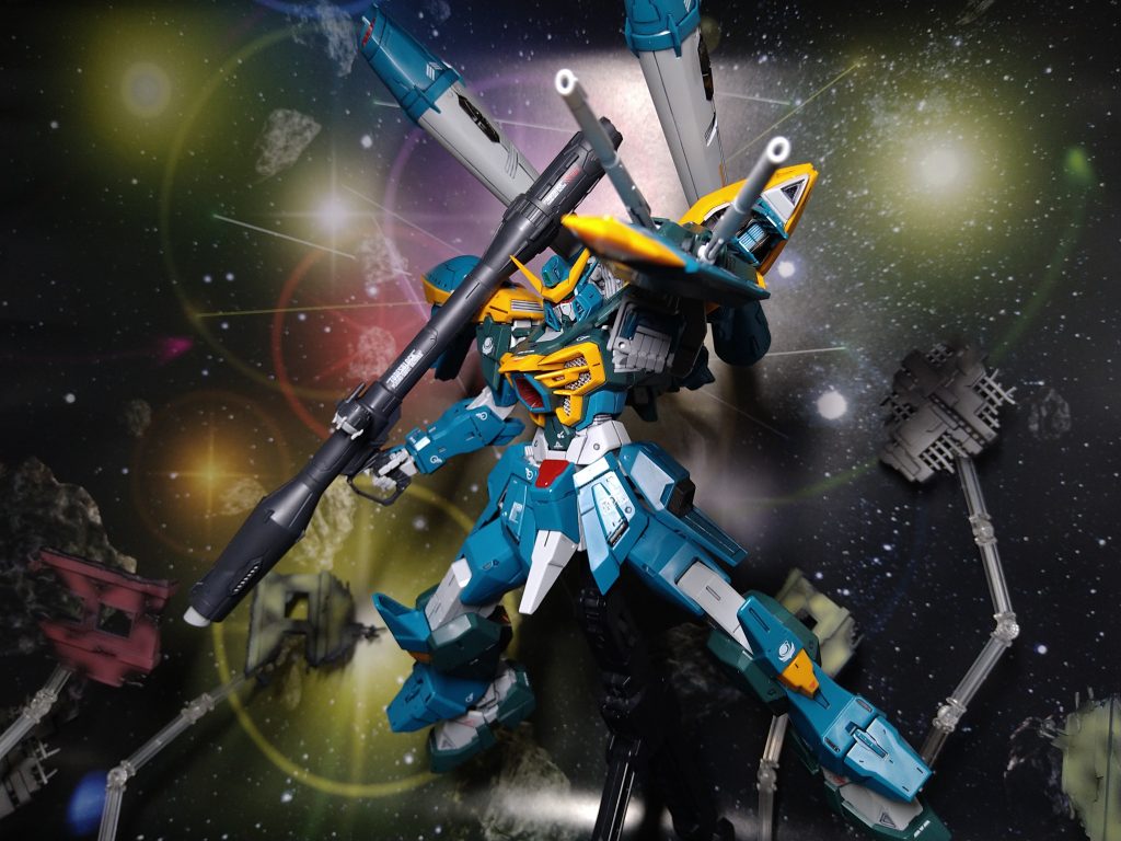 ２連装衝角砲射撃体勢ビーム砲は独立稼働できるように手を加えた