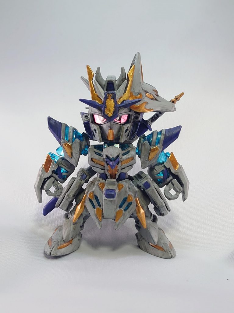 全体図カラーモチーフは名前の通りガンダムデルタカイから白・パープルの二色と、金を差し色にさして和風感を出しました。