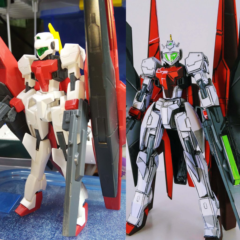 パチ組みと完成品との比較。