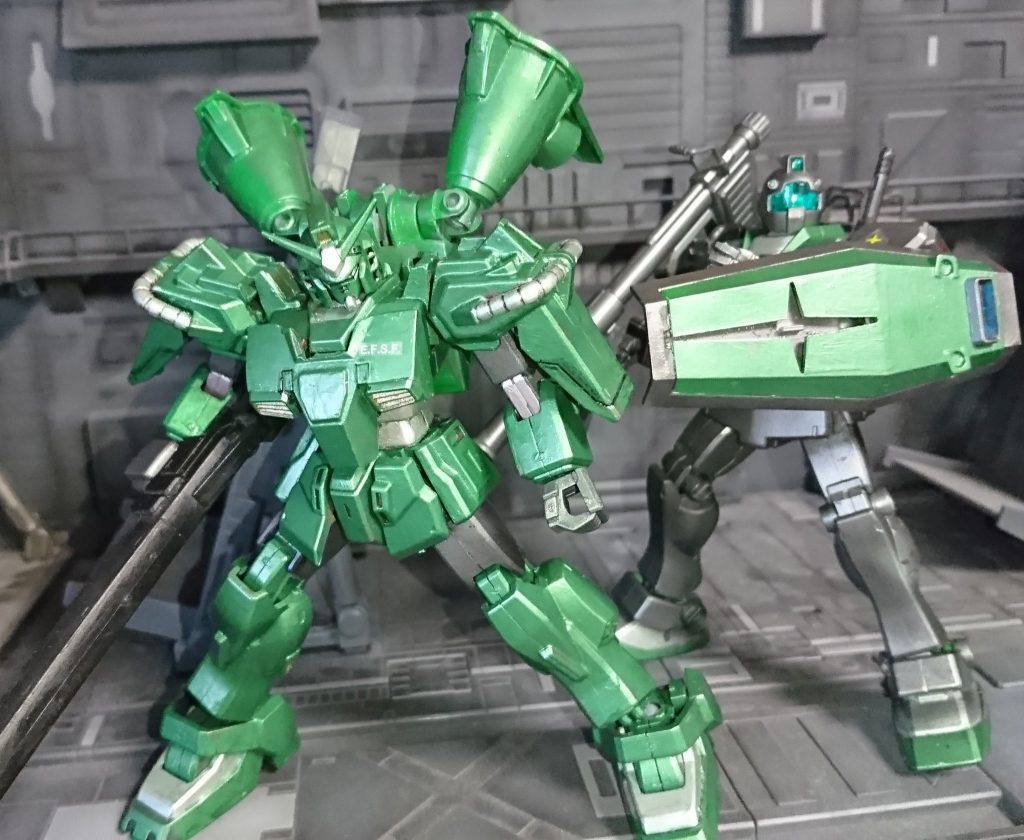 僚機のマーク２高機動型と一緒に色はマーク２に合わせてメタルグリーンとメタルブラック