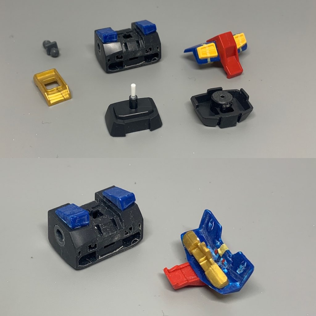 胴体は最後エポパテで段差など調整しました肩のダクトはこの時は流用しようと試みたのですが結局オリジナル形状に変更。