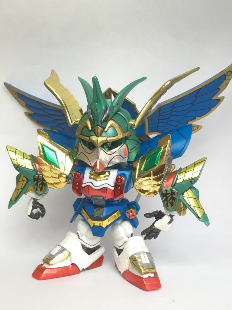 密林の鷺主。曹丕ガンダムの羽をガンダム マーカーライトブルーで塗装。鳥モチーフ感を強めました。