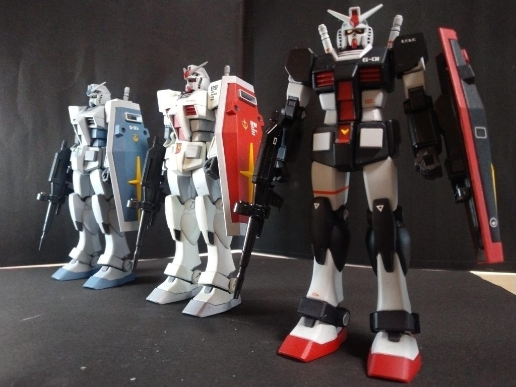 旧キット箱絵のように並べてみました。箱絵には写ってないけどもしかしたら、と言う感じでG3も。