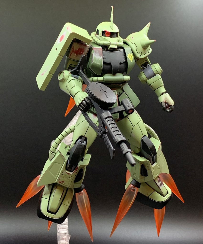 ザクは量産カラーが一番カッコイイと思っている派なので、公式設定に矛盾せずR2ザクを量産カラーにできる口実を見つけられて嬉しい限りです(笑)最後までご覧いただきありがとうございました。