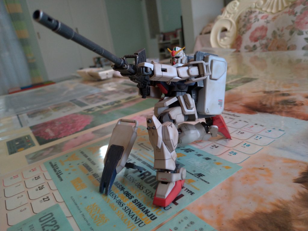 180mmキャノンはシルバーのドライブラシで徹底的に汚す！長い武器って重量感があって格好良いね♪