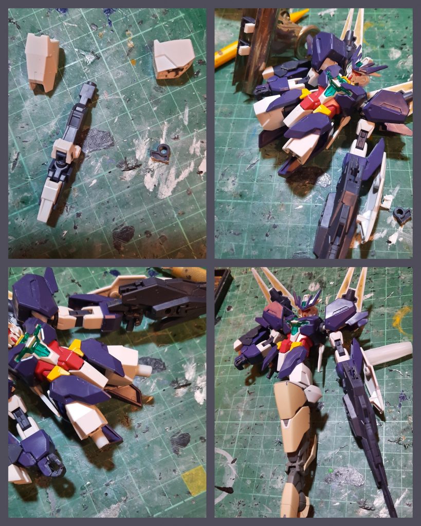 足部ギアを装着するために、接続軸を5ミリ棒に置き換えました。