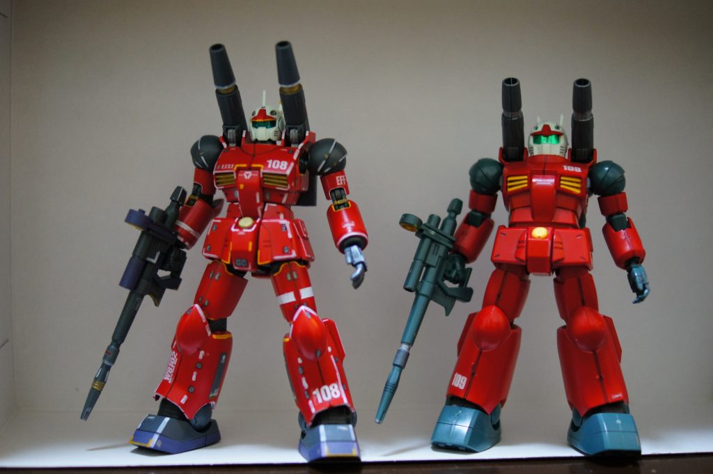 ひょろいカイ用の「C-108」、ずんぐりハヤト用の[C-109]試作MSなのでパイロットの体型に合わせてオーダーメイドされていたとかいないとか。モビル「スーツ」なだけに？