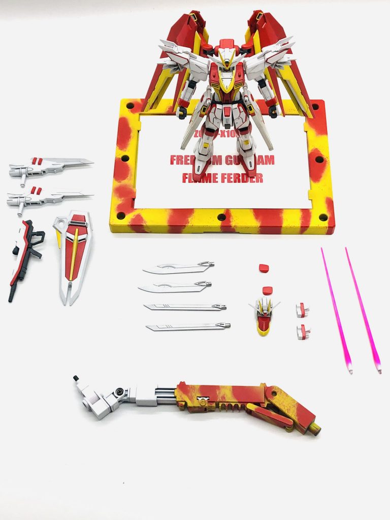 カラーレシピ白→クレオス/クールホワイト（100）赤→ク/シャインレッド：ク/レッド＝7：3黄→ク/クールホワイト（100）→上からク/クリアイエロー（100）青→ク/スカイブルー（100）グレー→ク/ニュートラルグレー：ク/ブラック＝7：3ゴールド→ク/ラフゴールド（100）シルバー→ク/シルバー（100）トップコート→ク/ダイヤモンドシルバー 