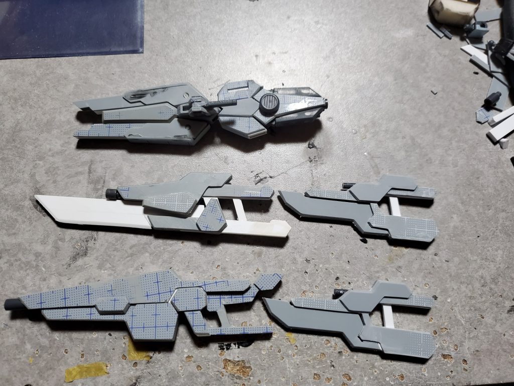 塗装前。紹介しきれなかった武装も後から作る予定です(未定です