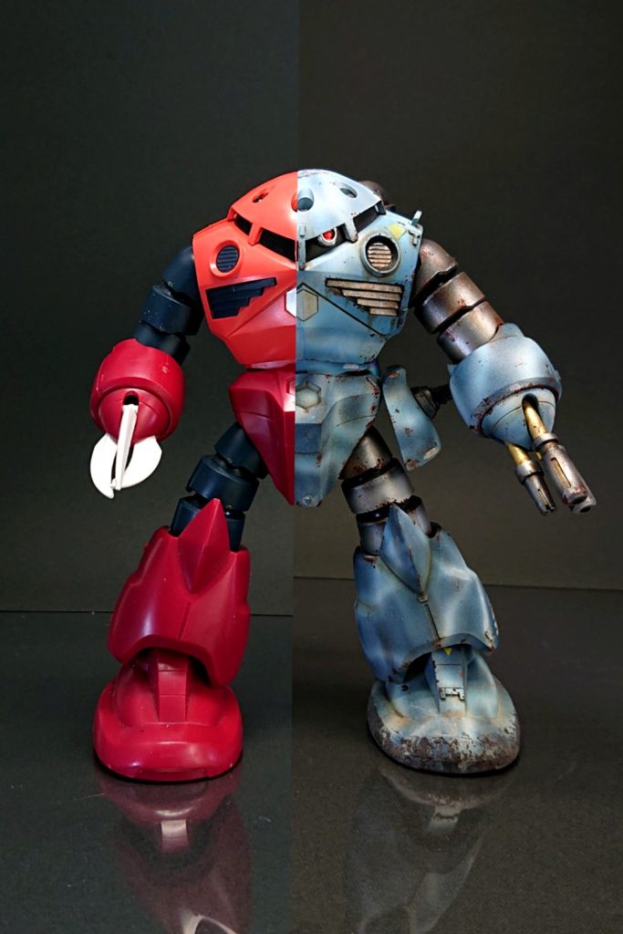 最後に、素組みと比較。追加装備のおかげで若干シルエットが変わっております。元々はシャア専用でしたが、塗装ですっかり量産型となってしまいましたwお待たせ致しました、冒頭の機体番号の正解発表です。“Z“EON＋509(ゴック)＝ズゴック！こう言うのも、アリかなと( ´ ▽ ` )今回のズゴックはTwitterにも投稿しております。ここでは未掲載の画像やこぼれ話などを呟いておりますので、是非併せてご覧下さい。https://twitter.com/Yu_Sya_Oh/status/1420366689833684993?s=19それでは、最後まで読んで頂きありがとうございました。