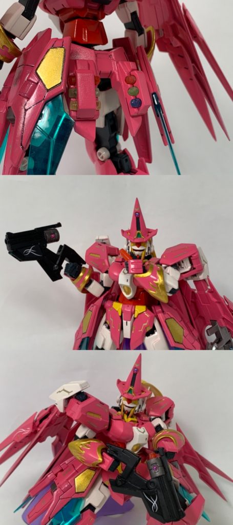 「あなたに相応しいバレットは決まった!」銃は中折れ式になっており、腰部にマウントしてある色とりどりのバレットをシリンダー内に装填することにより、バレットの持ちうる様々な力を発揮します。