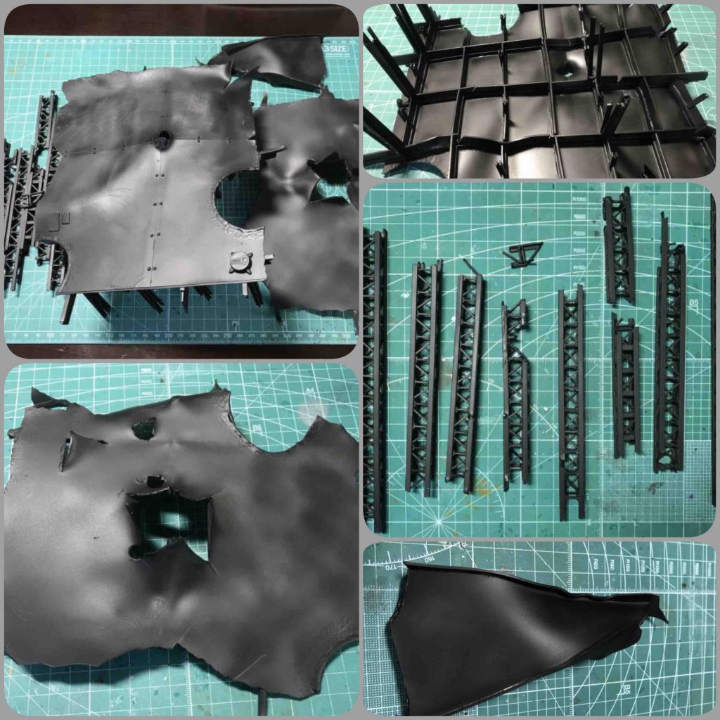 全てプラ板とプラ棒を使って土台のパーツを作成しました。
