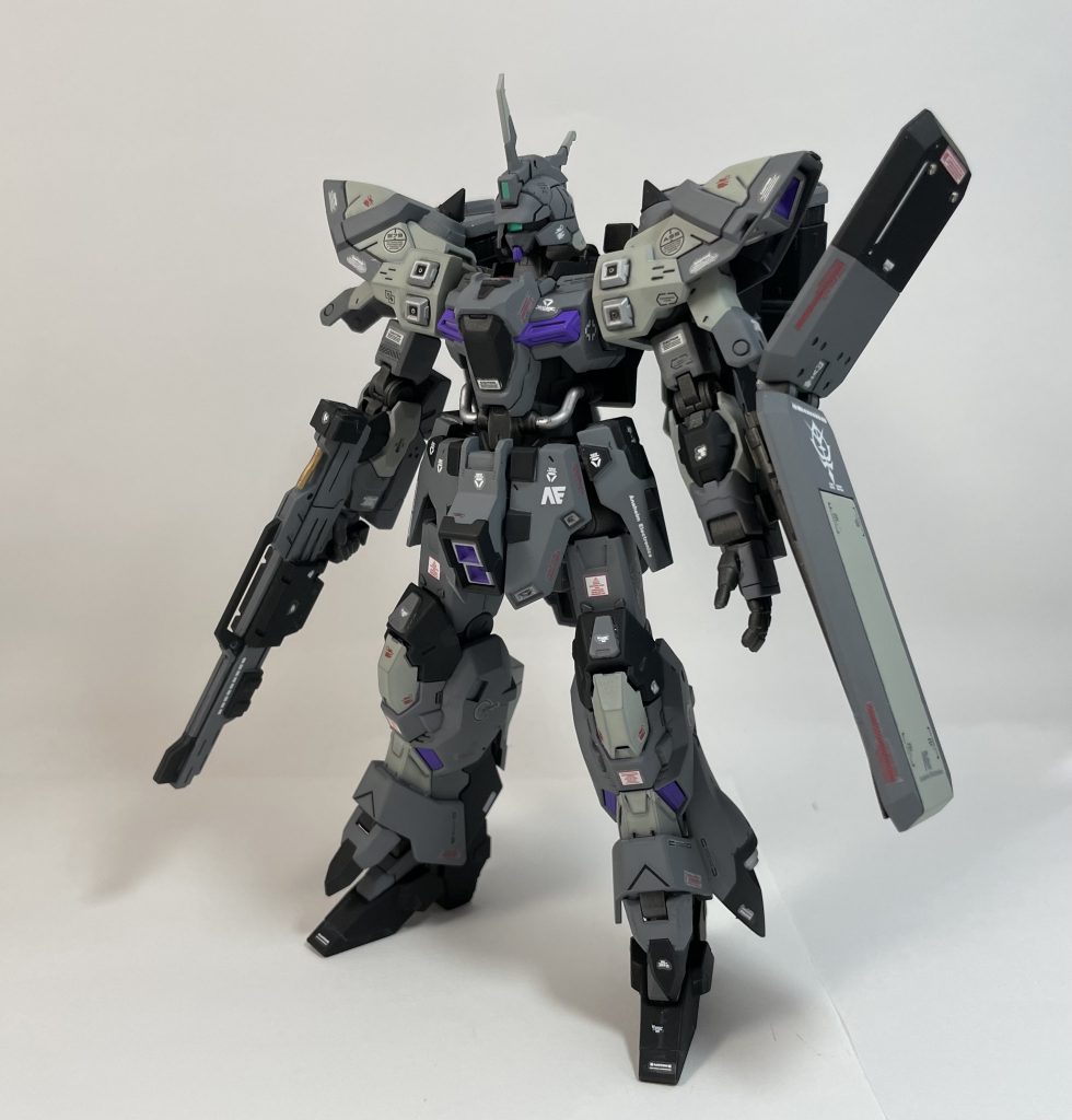 全体像です。スジボリはあまりないですが、ディティールアップパーツやビルダーズパーツなどで情報量を増やしました。カラーリングは私が好きな色です!