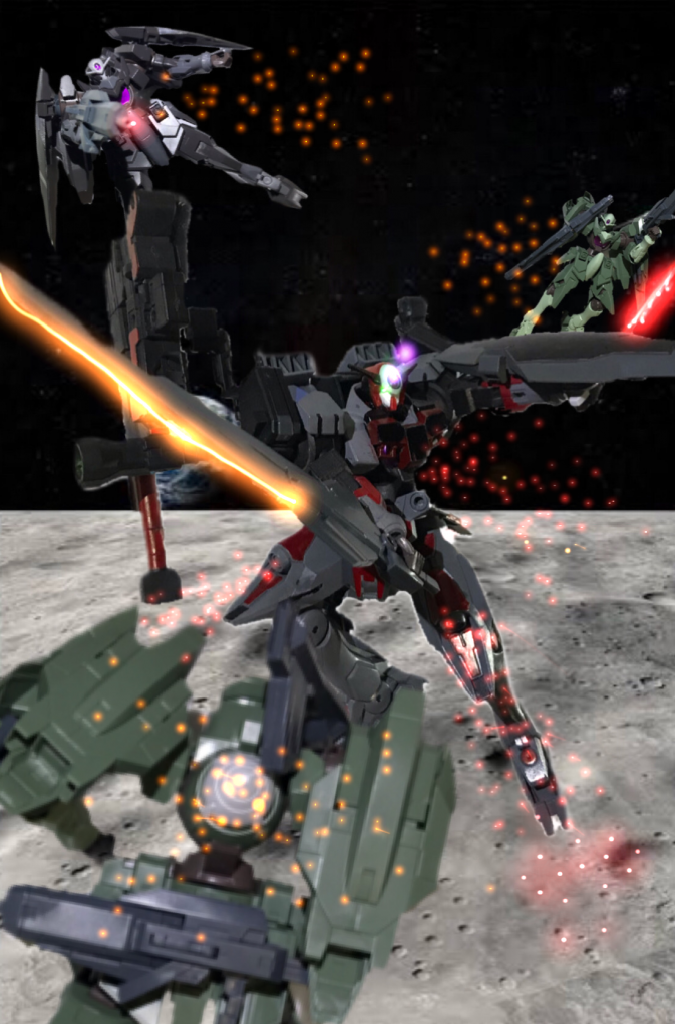 輸送艦のMS部隊が緊急発進、連携して強奪された機体の無力化に挑む。ここで輸送部隊が全滅してしまうと増援による追跡も出来なくなるが…?