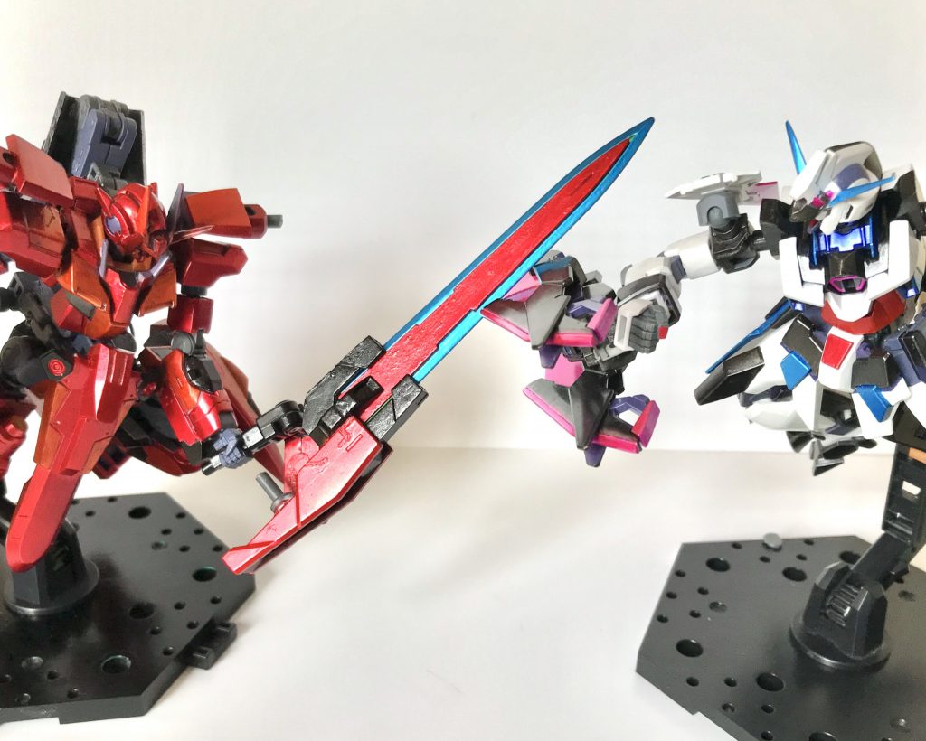 交差する二機の“鳥“ブルードとオルタライズ． 閲覧していただきありがとうございました．