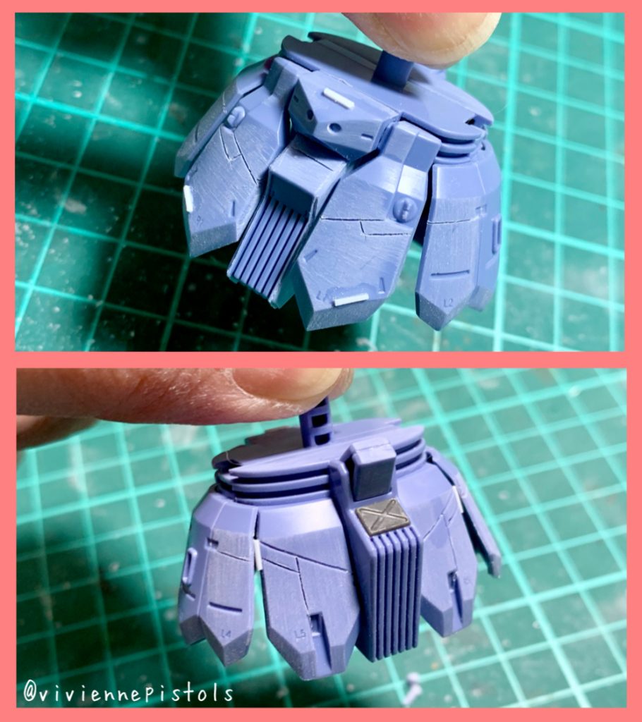 スジ彫りの追加社外パーツ追加プラ板貼り