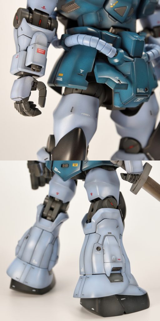 改造内容ピックアップ2・削り込みや、パテ、プラ板で各部の形状変更。・股関節はシナンジュから流用・フロントスカートの稼働化・いろいろディテールアップ