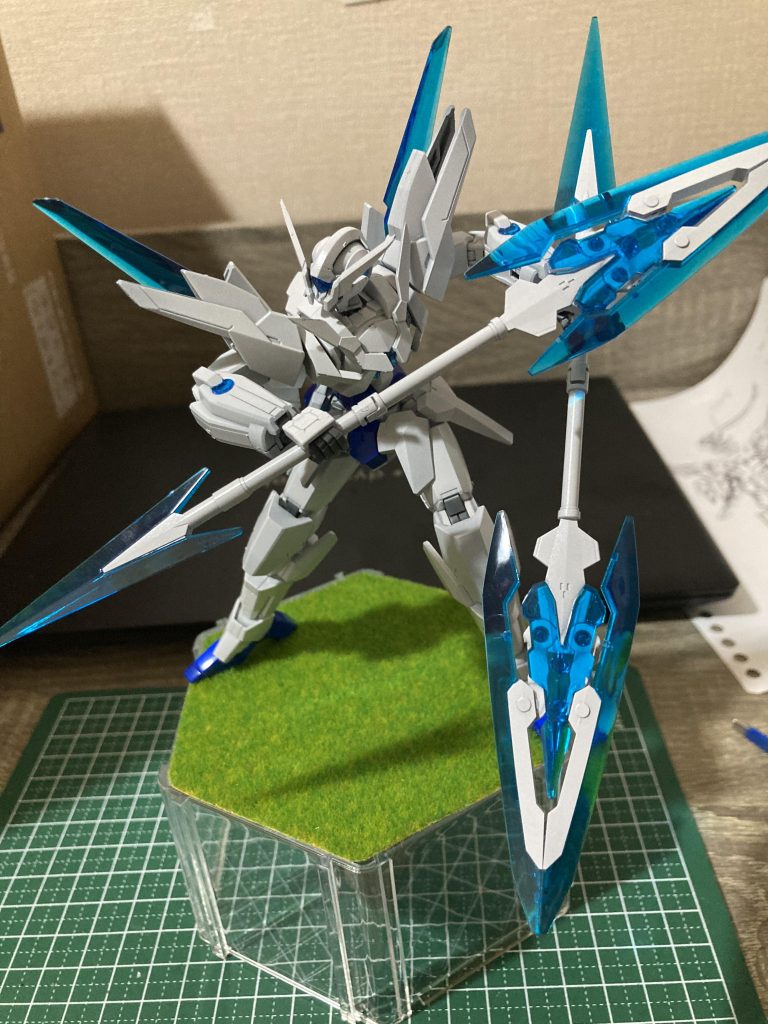 【塗装工程】下地ジャーマングレー　→ ホワイトその他　→ コバルトブルー軽くグラデーション塗装を取り入れました。影を軽く表現！