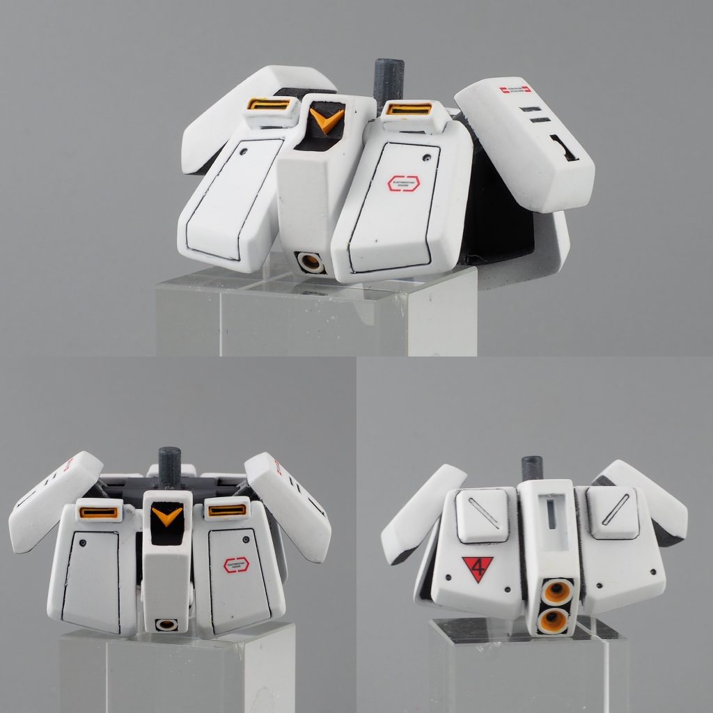 腰のリヤセンターは後部バズーカマウントできるようにリバイブガンダム を移植してます。