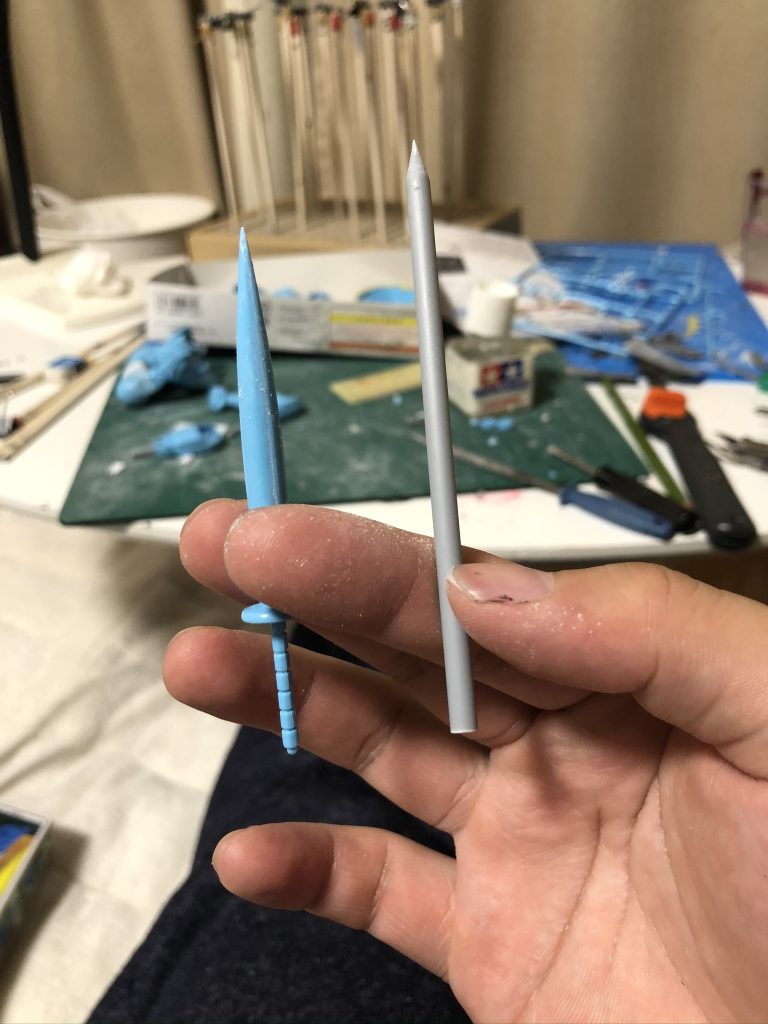 プラ棒で長くしました