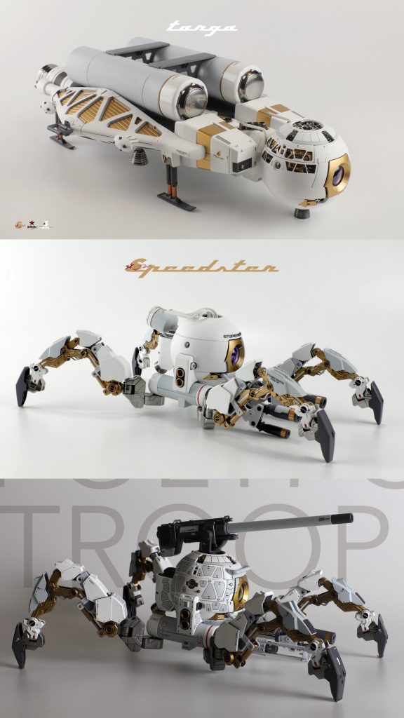 これまでのポリポッドボールシリーズ(完成品)です。下から1号機 トルーパー4号機 スピードスター5号機 タルガ2号機、3号機は塗装待ちです。