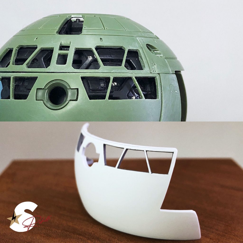 トラス抜きと、横腹に大きく空いた穴は綺麗に曲面整形しました