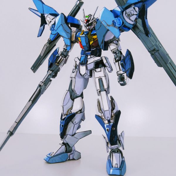 【イラスト風模型】HG　ガンダムダブルオースカイメビウス