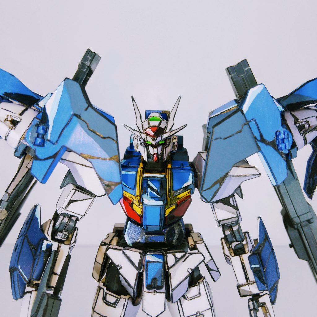 フロントアーマーの青パーツはオミットしました。無いほうが好みだったため。