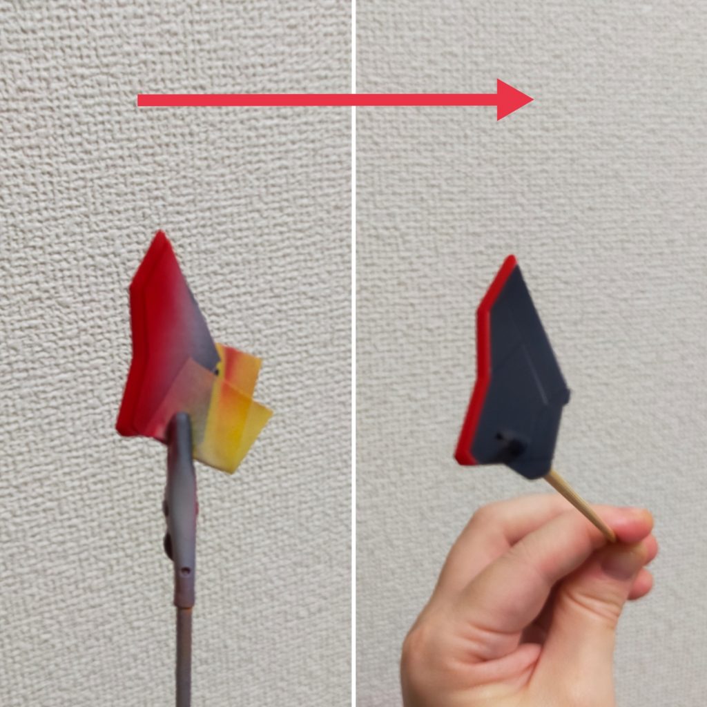 ウイングもマスキングで塗り分けしました。