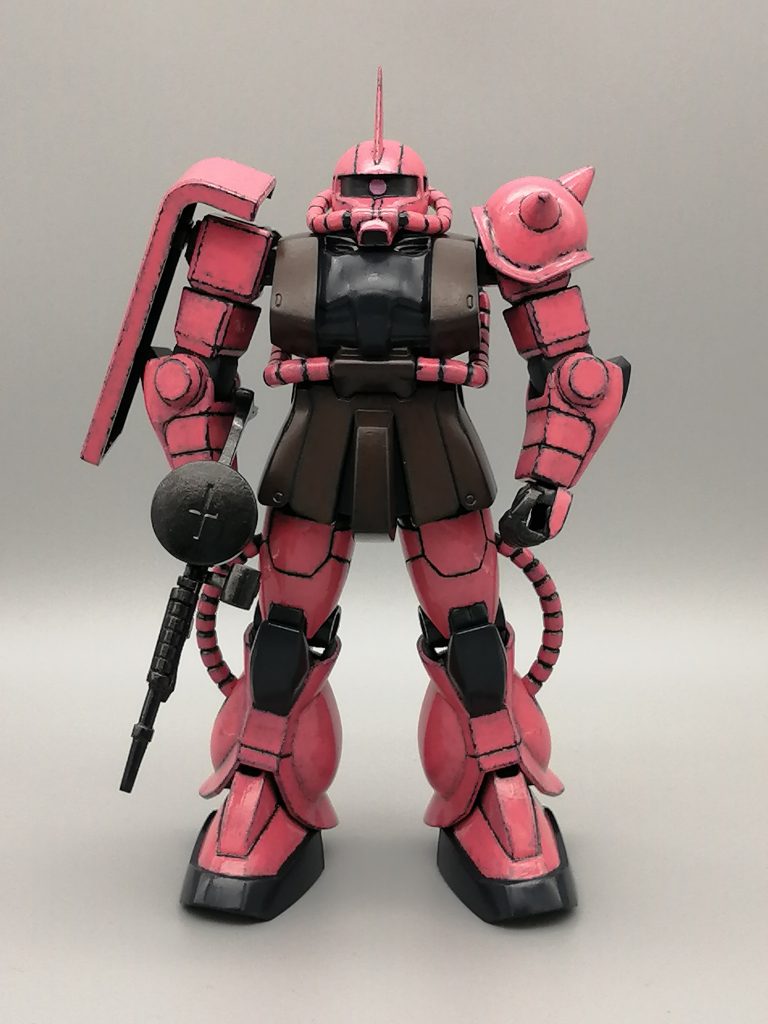 模型関連の本を見ていると筆塗りはいかにムラなく塗装できるかがポイントの記事が多いですが、「フデムラちゃんねる」さんの作品を見て、筆ムラを前面に押し出した作品って超カッコいいじゃん!これはマネさせてもらおうと。細かいこと気にせずペタペタ塗装していると時間を忘れて何時間も集中してしまいますね(^-^;