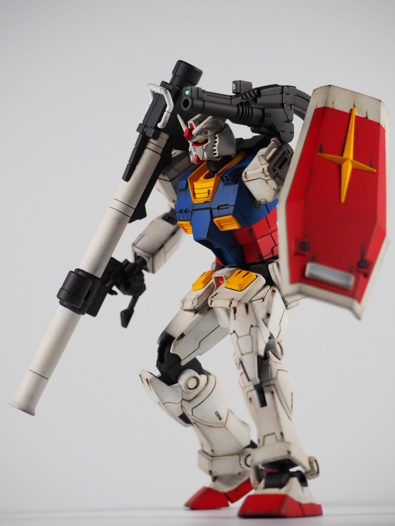 肩キャノンセンサー部はラッカーのメタルグリーン筆塗り後、上からつやあり筆塗り仕上げ詳しくは動画にて