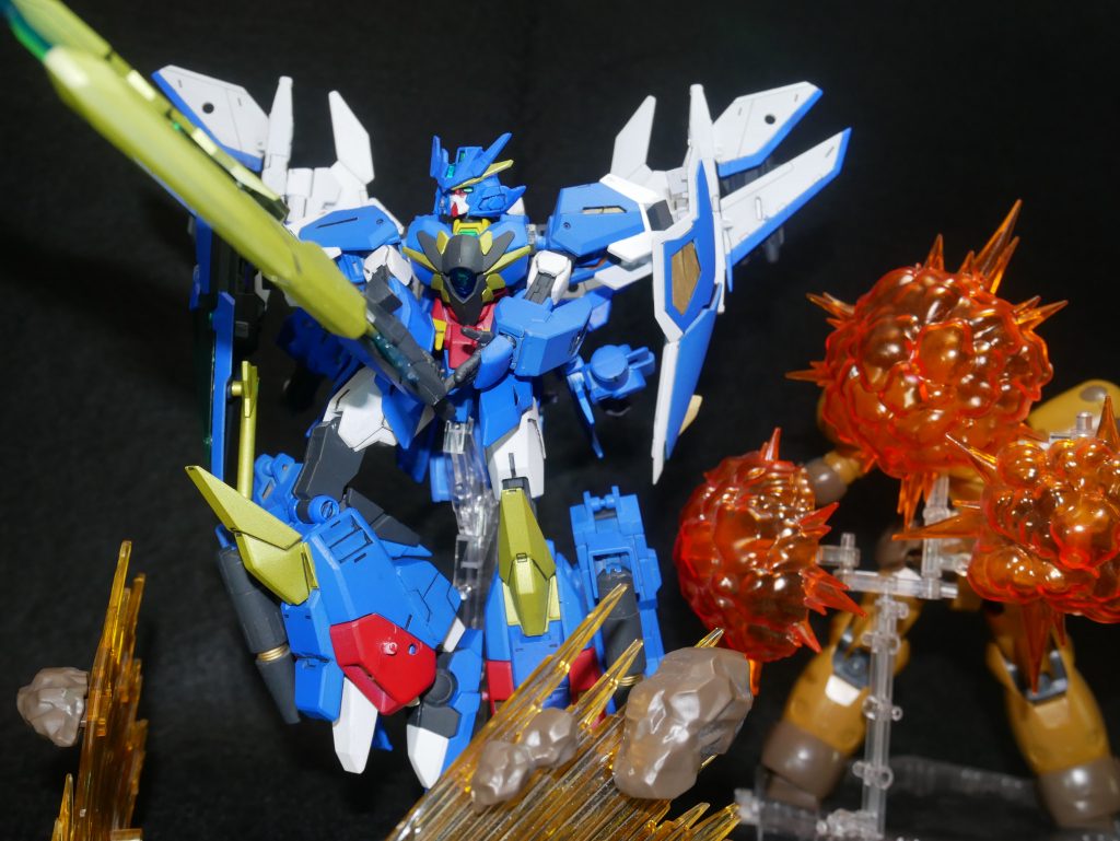 「ブレイク！！」「ブレイブ・・・これ、毎回叫ぶ必要はあるのか？」『当然だ、ヒロト！勇者の嗜みというやつだ！』・・・みたいな茶番を妄想してたりします。目立たないですがやられ役に投げ売りされてたデスアーミー君に協力してもらいました。