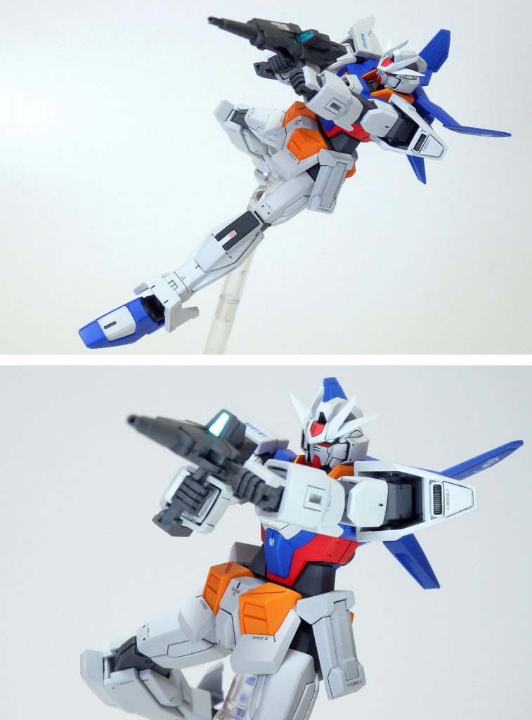 ドッズライフルは組み替えることで両手持ちすることが可能になります。